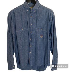 VINTAGE Men's Duckhead Long Sleeve Button Down Shirt Embroidered Logo Shacket